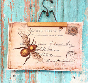 Vintage inspired Bee Carte Postale poster
