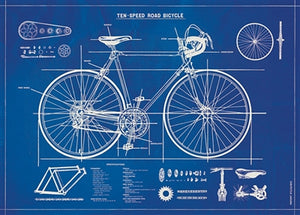Bicycle Blueprint Vintage Reproduction Poster