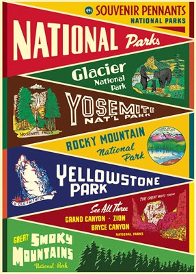 National Parks Pennants Vintage Reproduction Poster